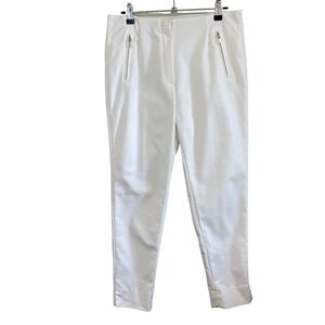 Sandra Augelazzi - White Flat Front Ankle Crop - Size 6 (36)